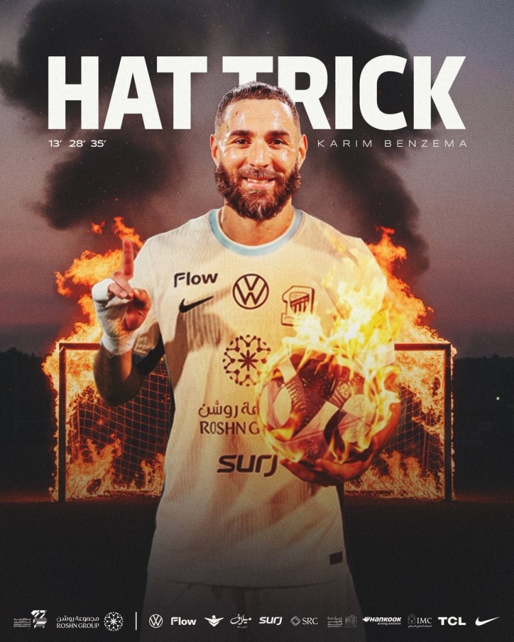 乐鱼leyu体育官网-本泽马在沙特超联赛已经4次戴帽，创造吉达联合队史纪录